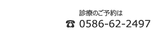 歯に関するご相談やご予約は?0586-62-2497